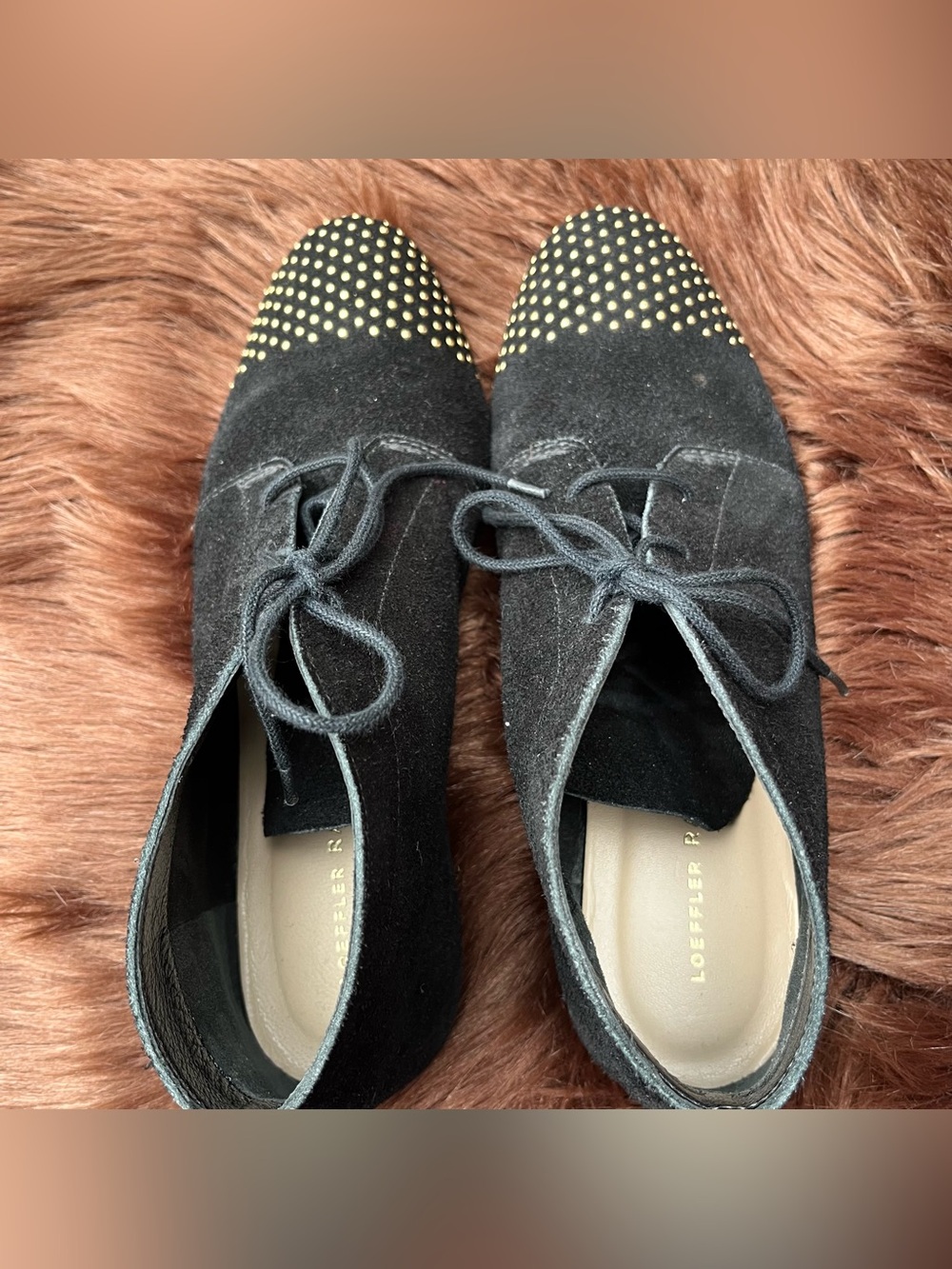 Loeffler Randall "Mamie" Black Suede Gold Studded Booties - Picture 10 of 14
